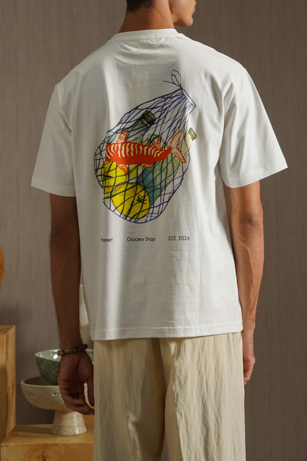 OFF WHITE FISH MARKET TEE