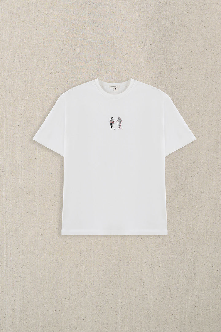 OFF WHITE FISH MARKET TEE