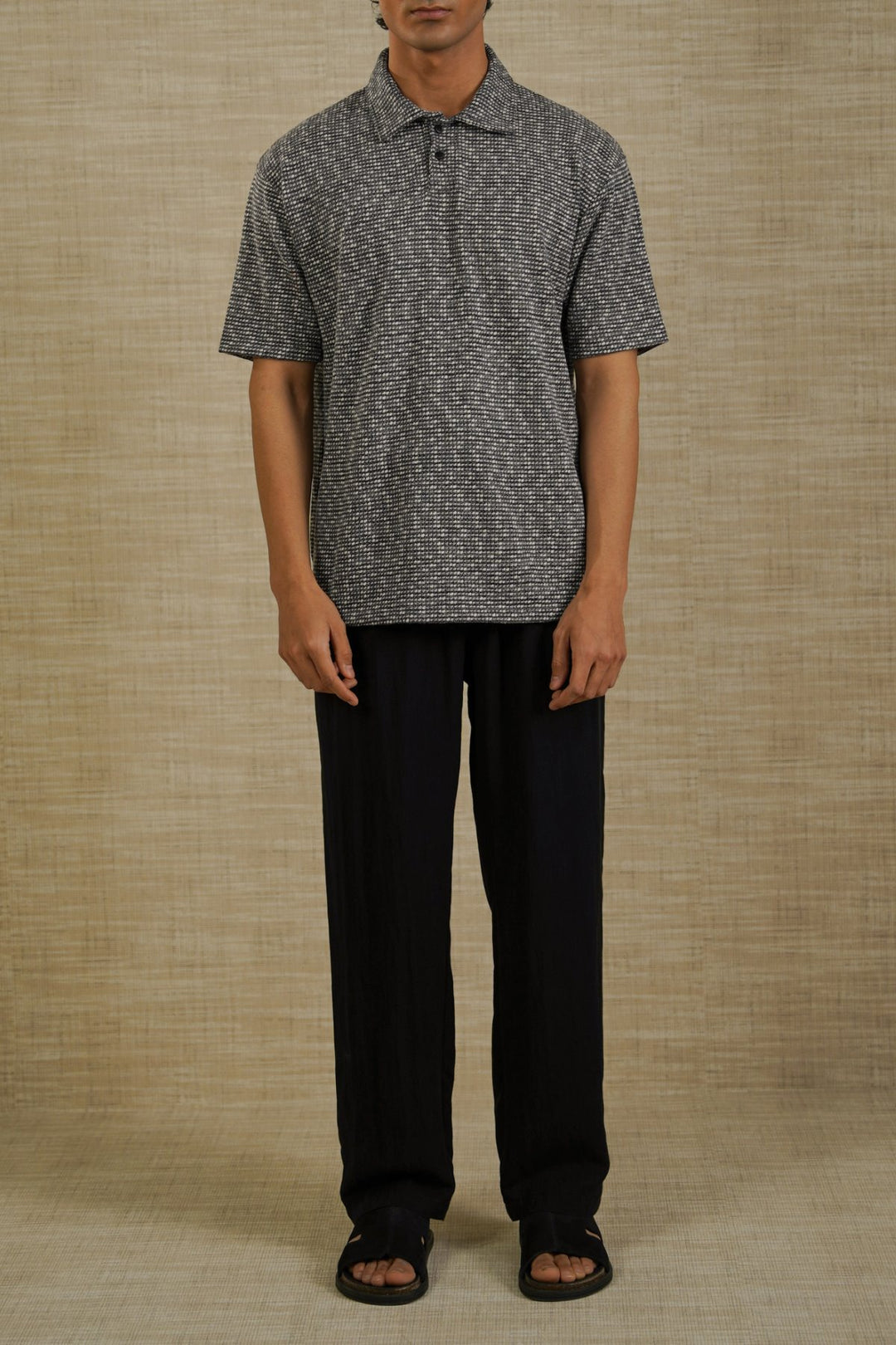 GREY LUXE KNIT POLO