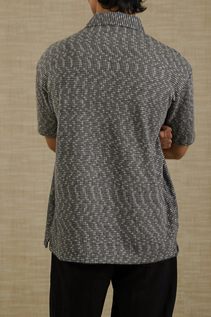 GREY LUXE KNIT POLO