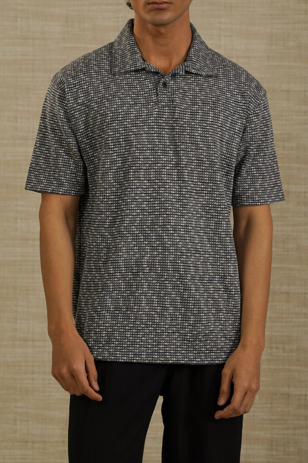 GREY LUXE KNIT POLO
