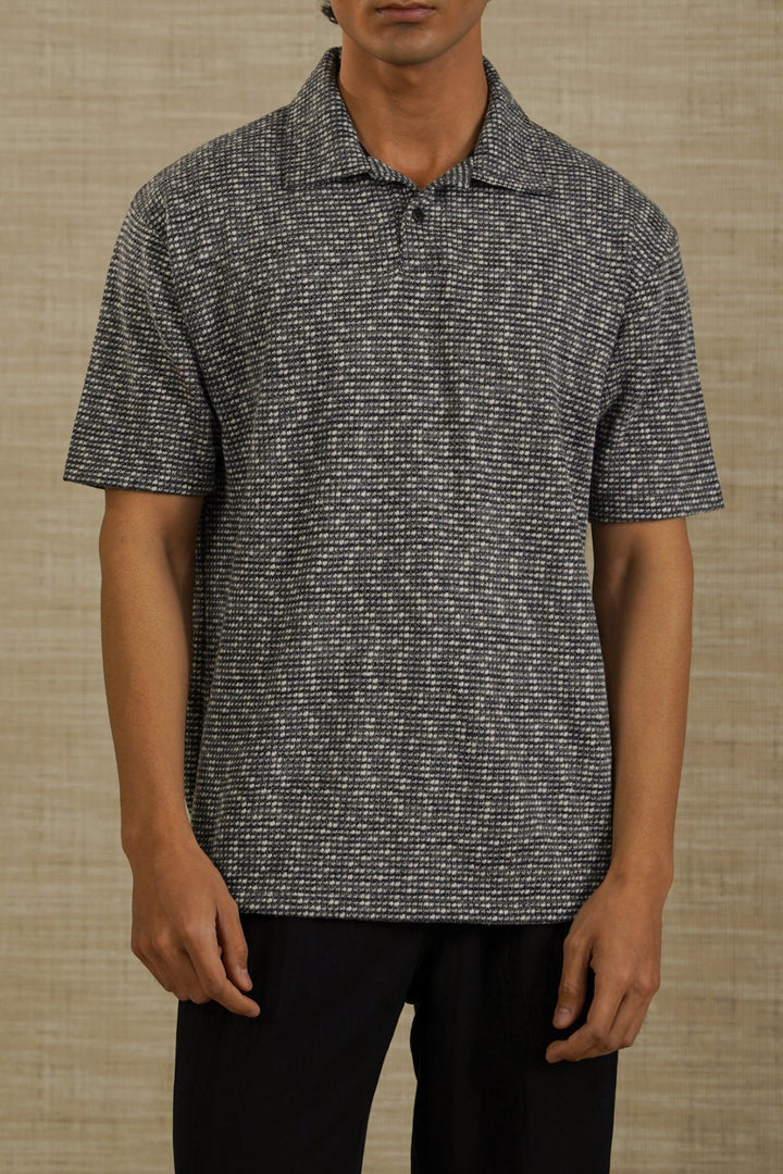 GREY LUXE KNIT POLO
