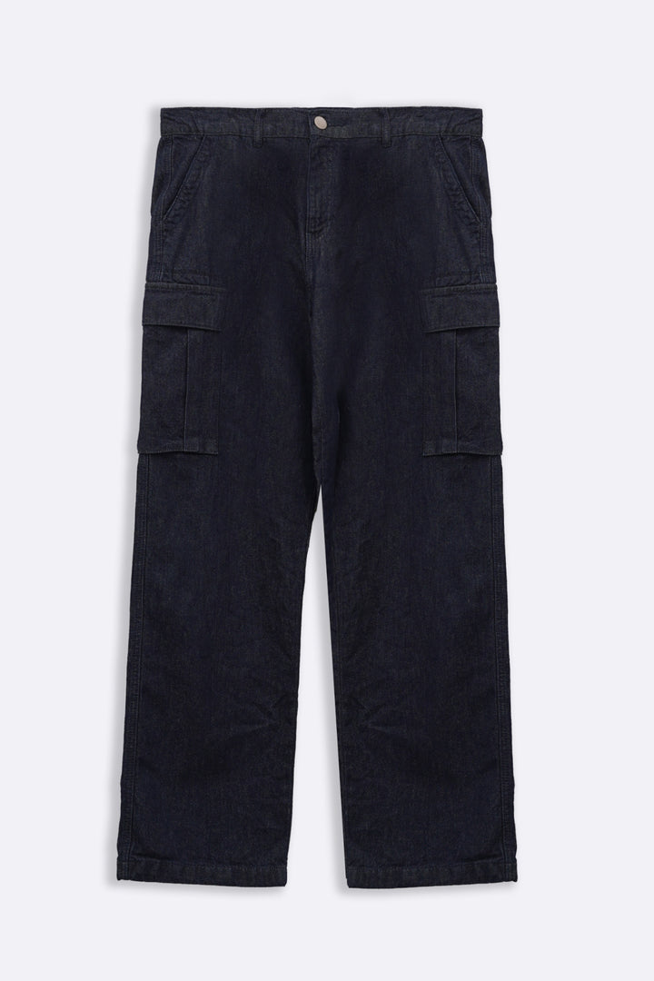 BLUE RELAXED CARGO JEANS
