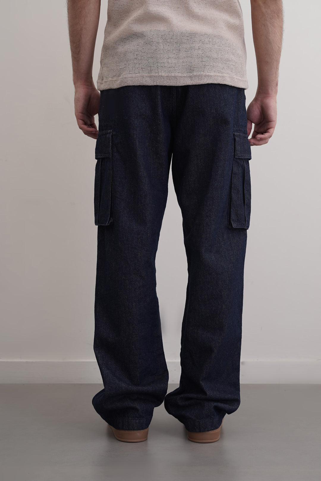 BLUE RELAXED CARGO JEANS