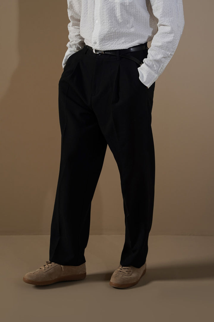 BLACK CLASSIC SUIT TROUSERS