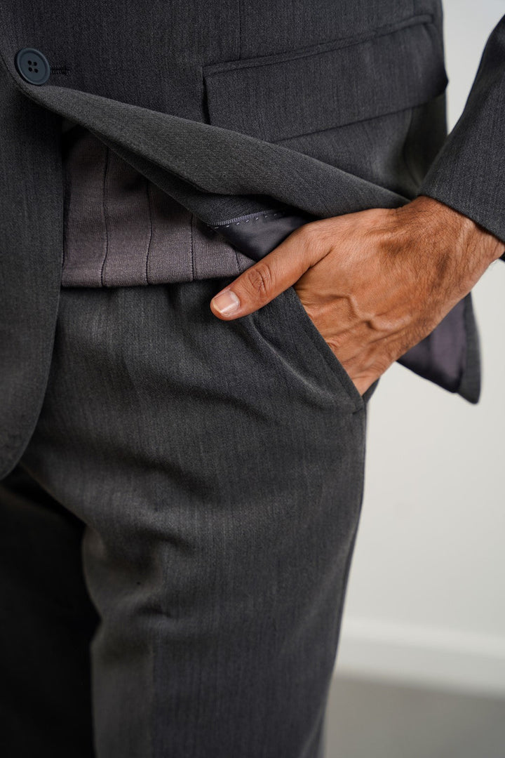 GREY CLASSIC SUIT TROUSERS