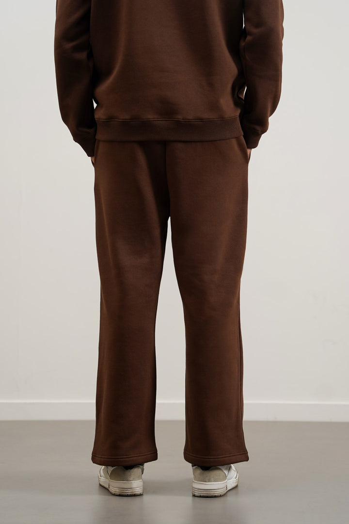 BROWN STRAIGHT PANTS WITH DRAWSTRING