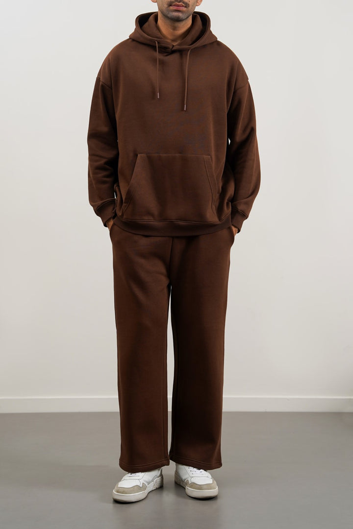 BROWN STRAIGHT PANTS WITH DRAWSTRING