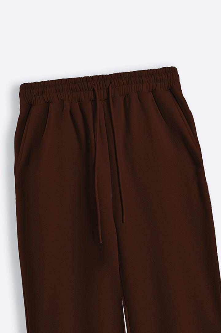 BROWN STRAIGHT PANTS WITH DRAWSTRING