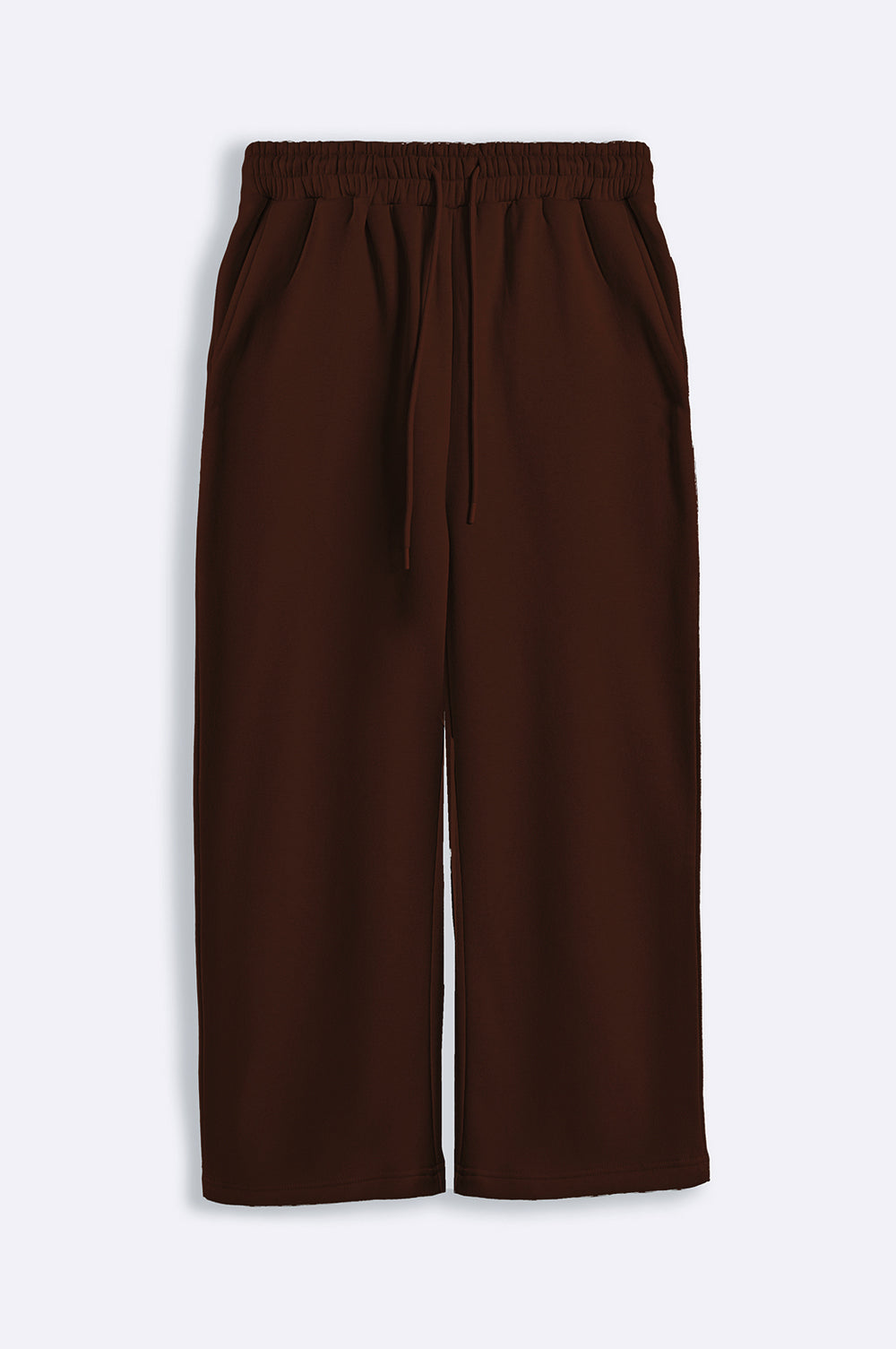 BROWN STRAIGHT PANTS WITH DRAWSTRING
