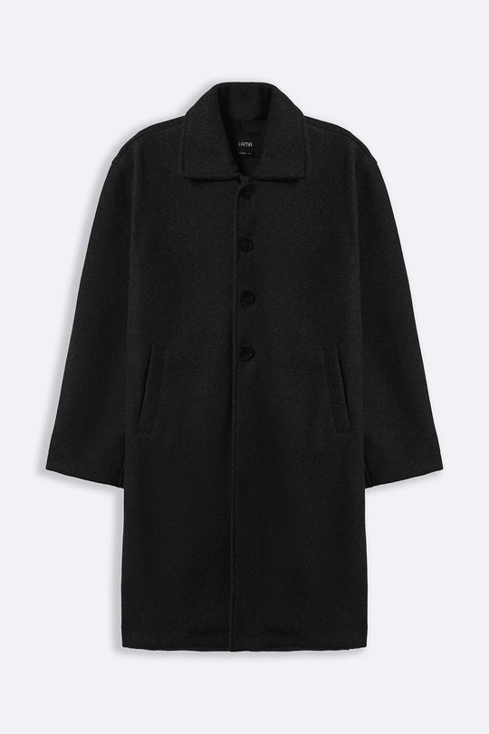 BLACK ESSENTIAL OVERCOAT