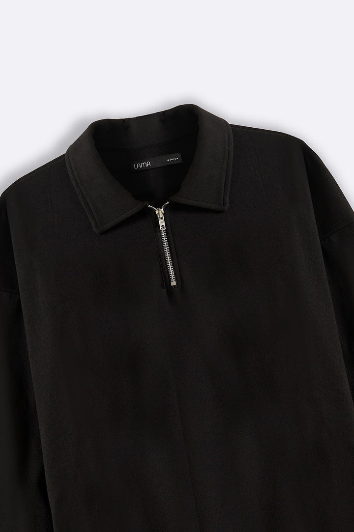 BLACK QUATER ZIP JUMPER