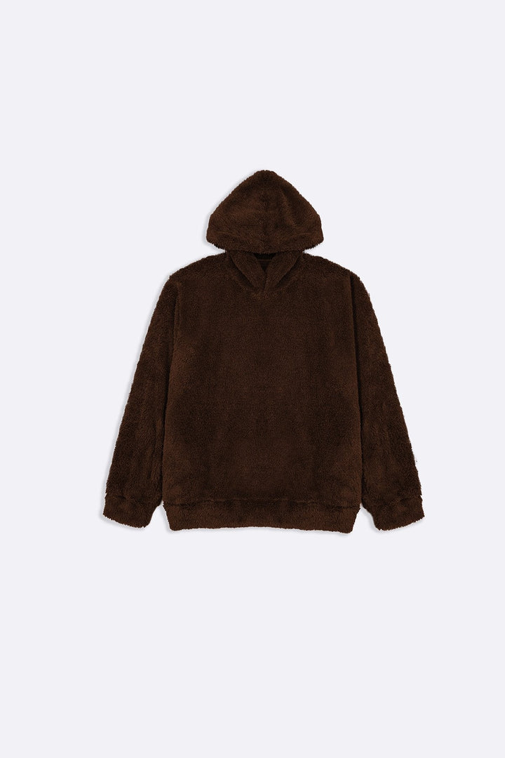 DARK BROWN THE FUR HOODIE