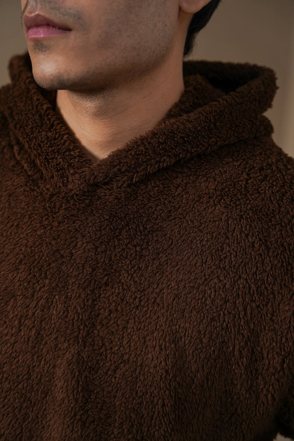 DARK BROWN THE FUR HOODIE