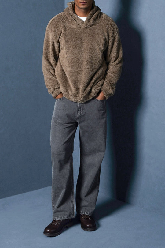 TAUPE THE FUR HOODIE