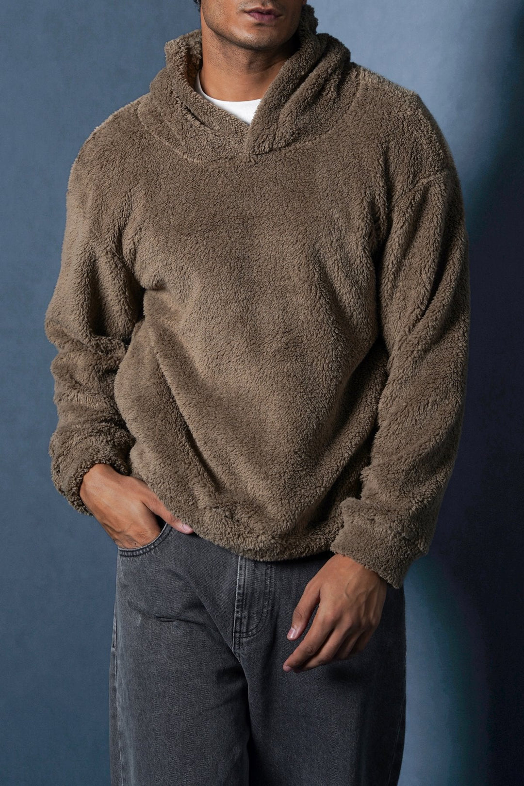 TAUPE THE FUR HOODIE