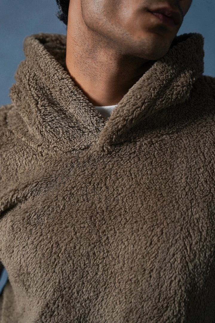 TAUPE THE FUR HOODIE