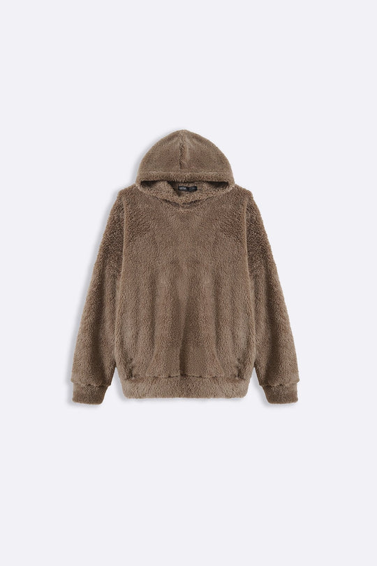 TAUPE THE FUR HOODIE