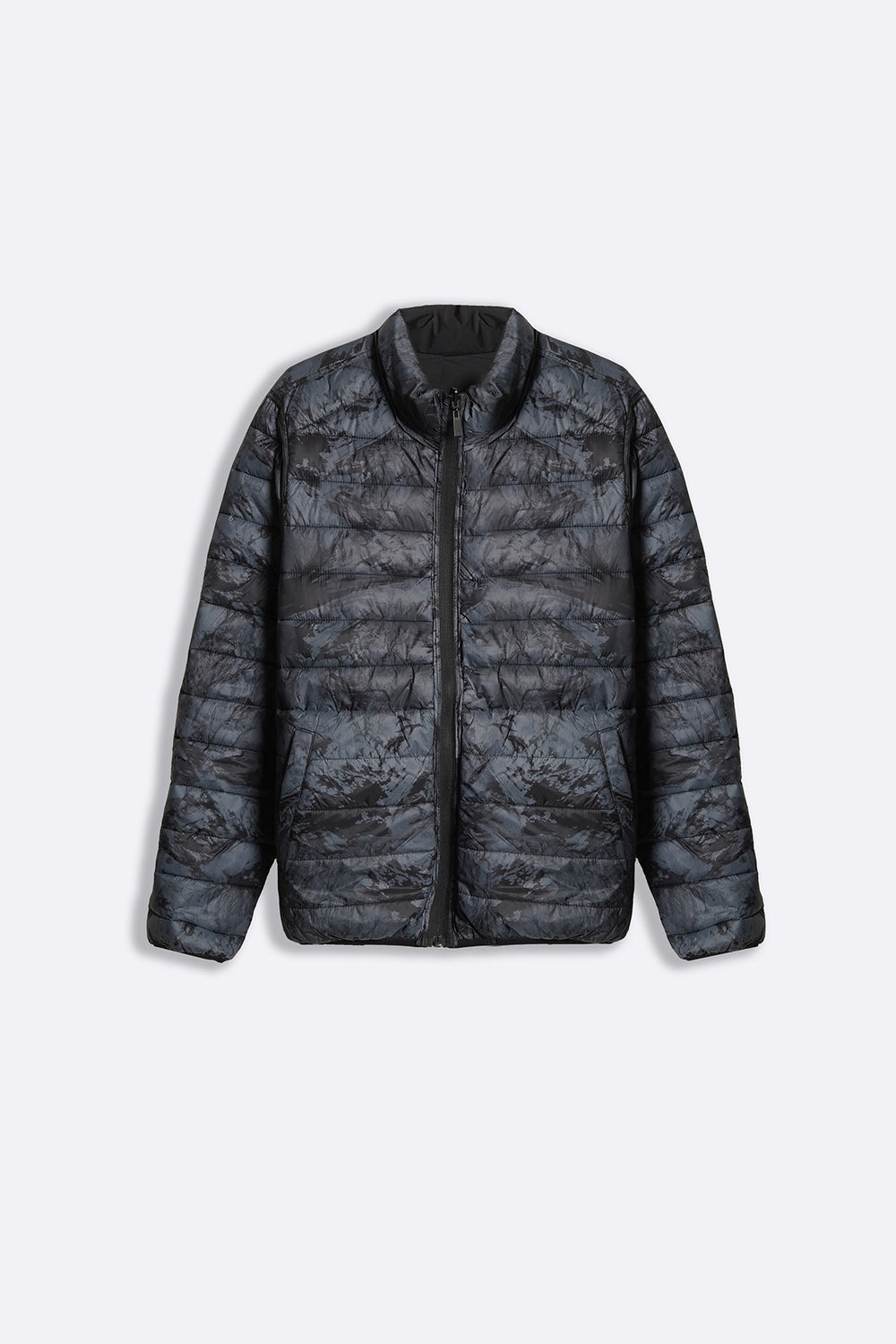 BLACK REVERSIBLE PUFFER JACKET