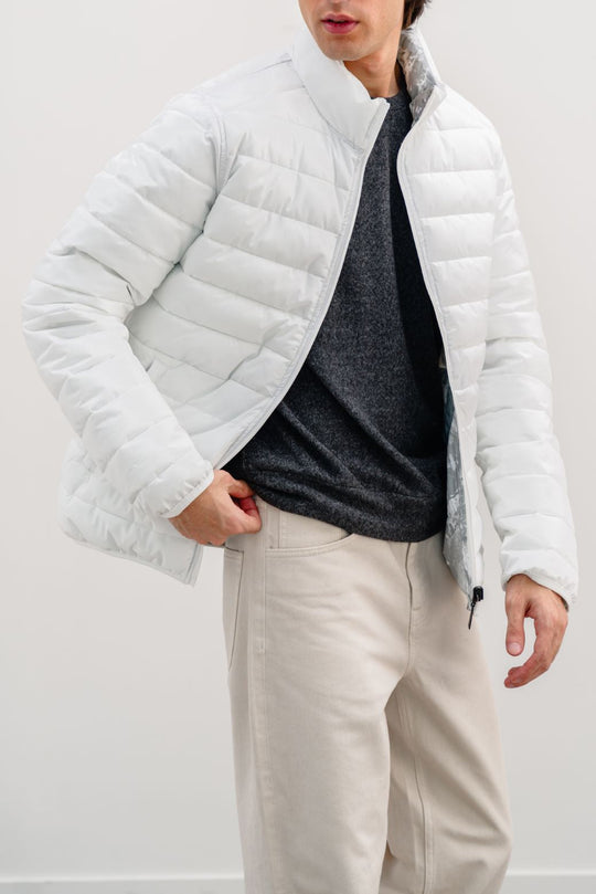 WHITE REVERSIBLE PUFFER JACKET