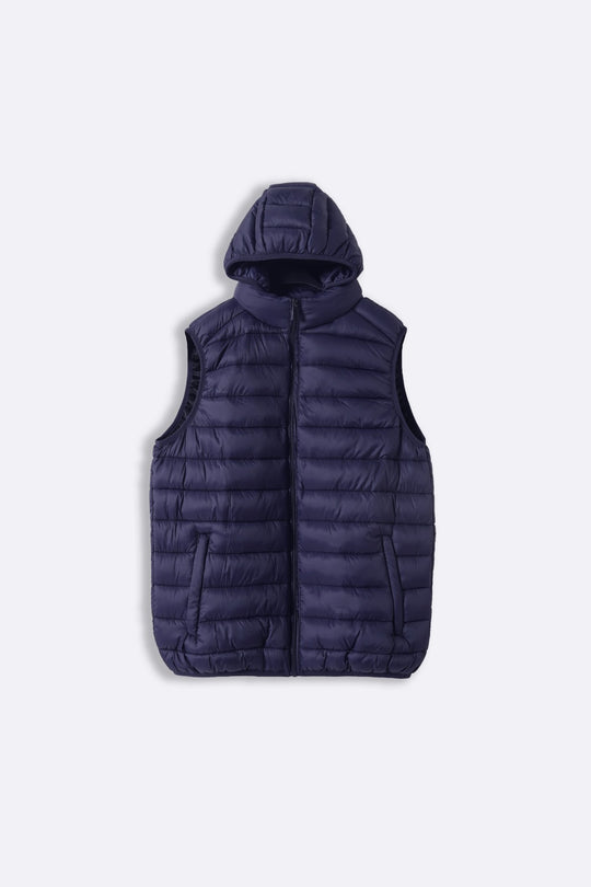 NAVY HOODED GILET