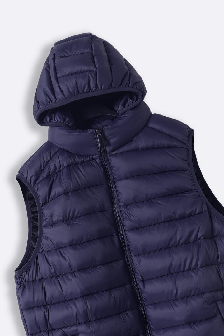 NAVY HOODED GILET
