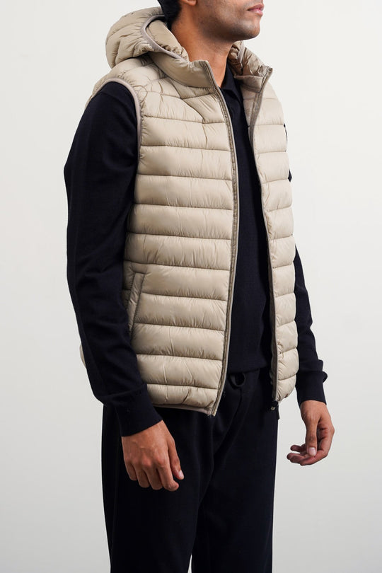 SAND HOODED GILET