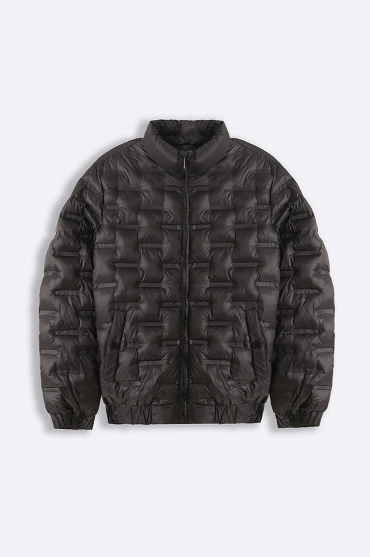 BLACK MATTE PATTERNED PUFFER