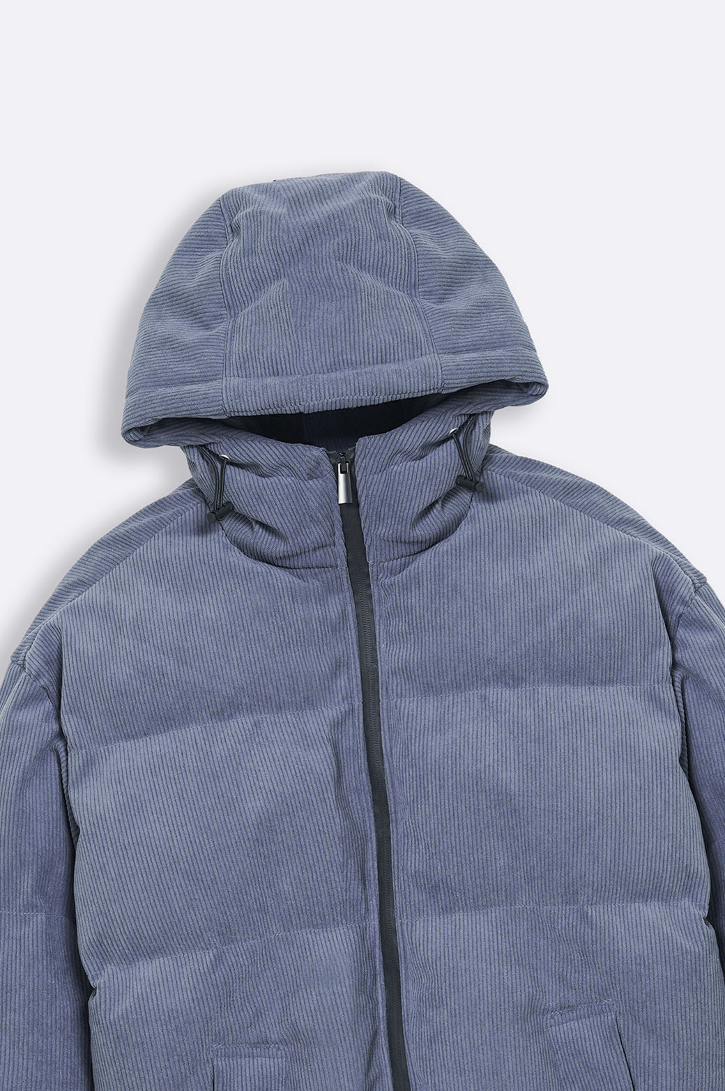 BLUE CORDUROY PUFFER JACKET