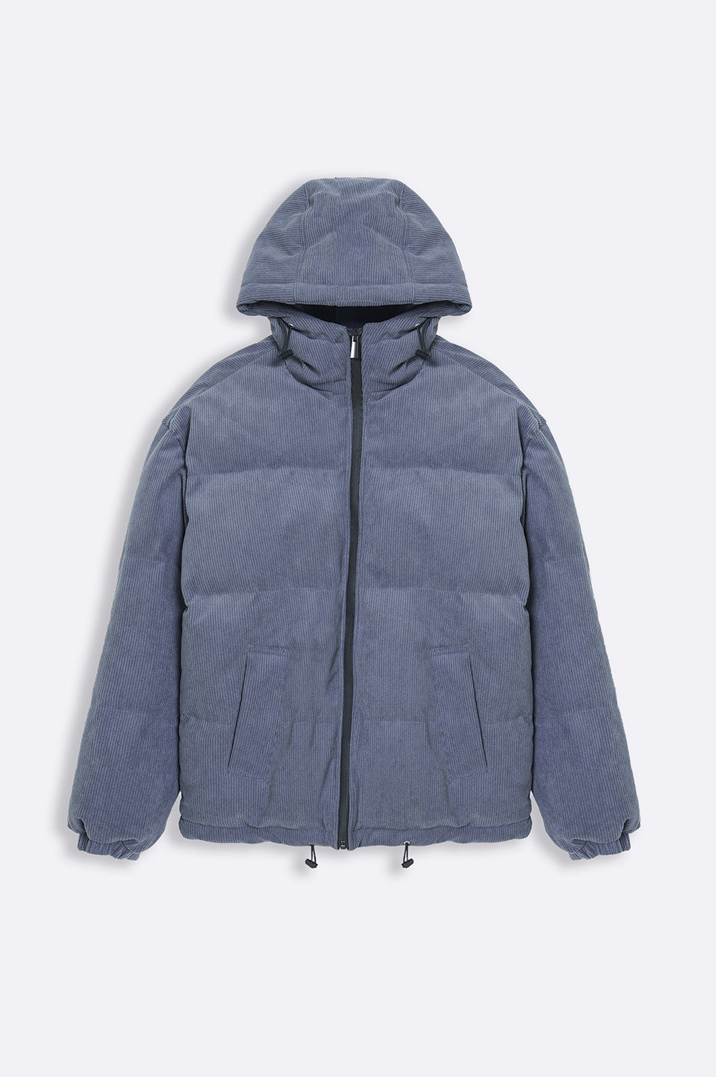 BLUE CORDUROY PUFFER JACKET