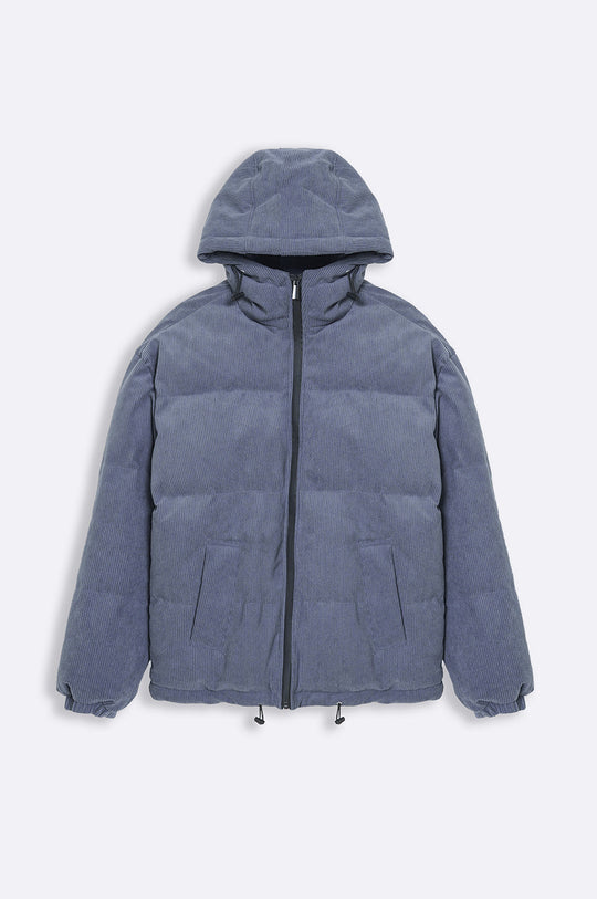 BLUE CORDUROY PUFFER JACKET