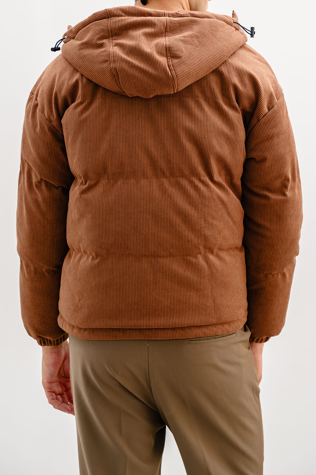 BROWN CORDUROY PUFFER JACKET