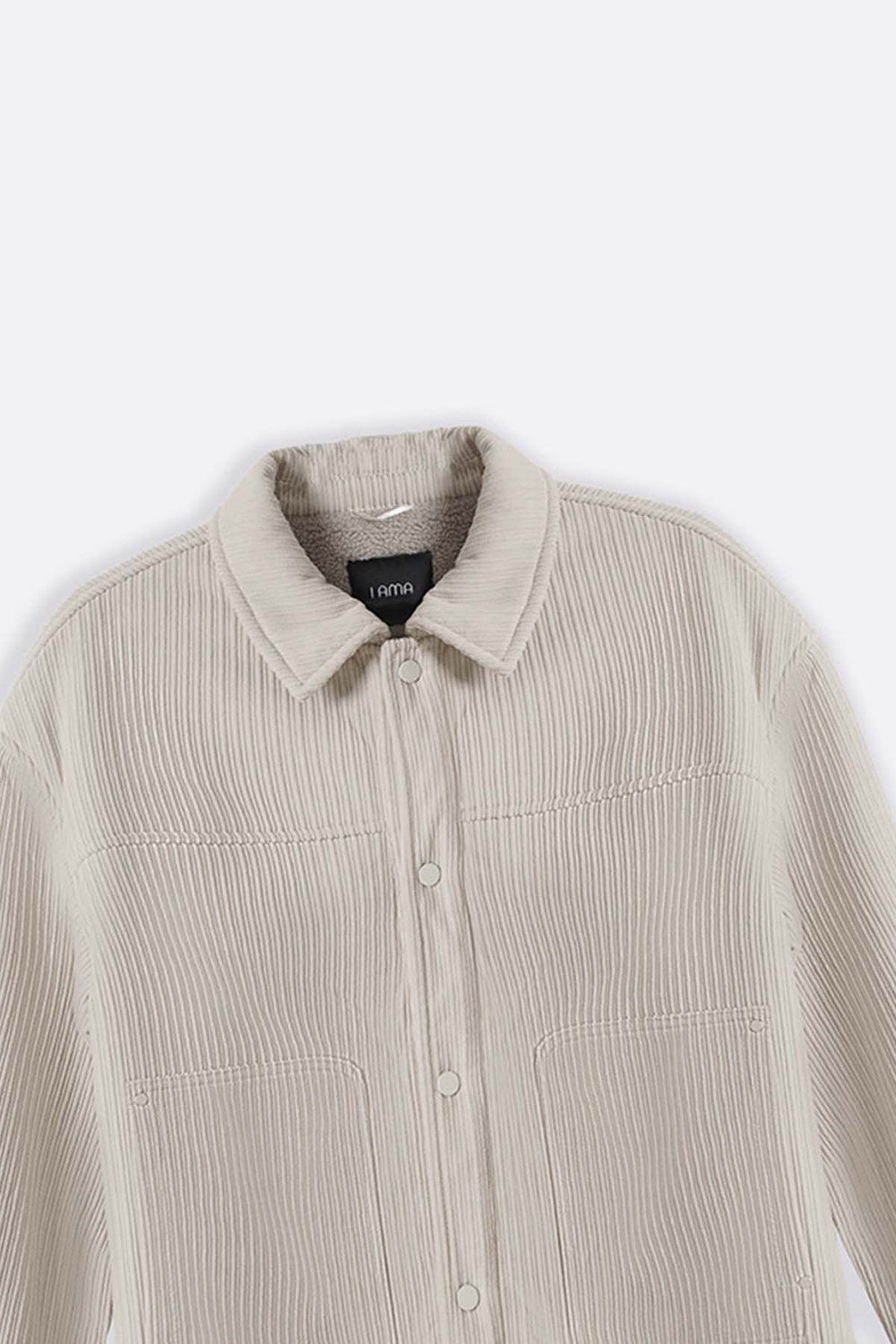 CREAM-FUR-LINED CORDUROY JACKET