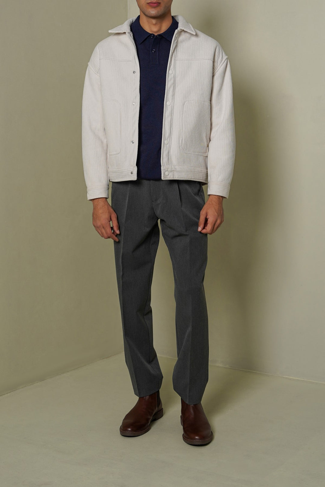 FUR-LINED CORDUROY JACKET