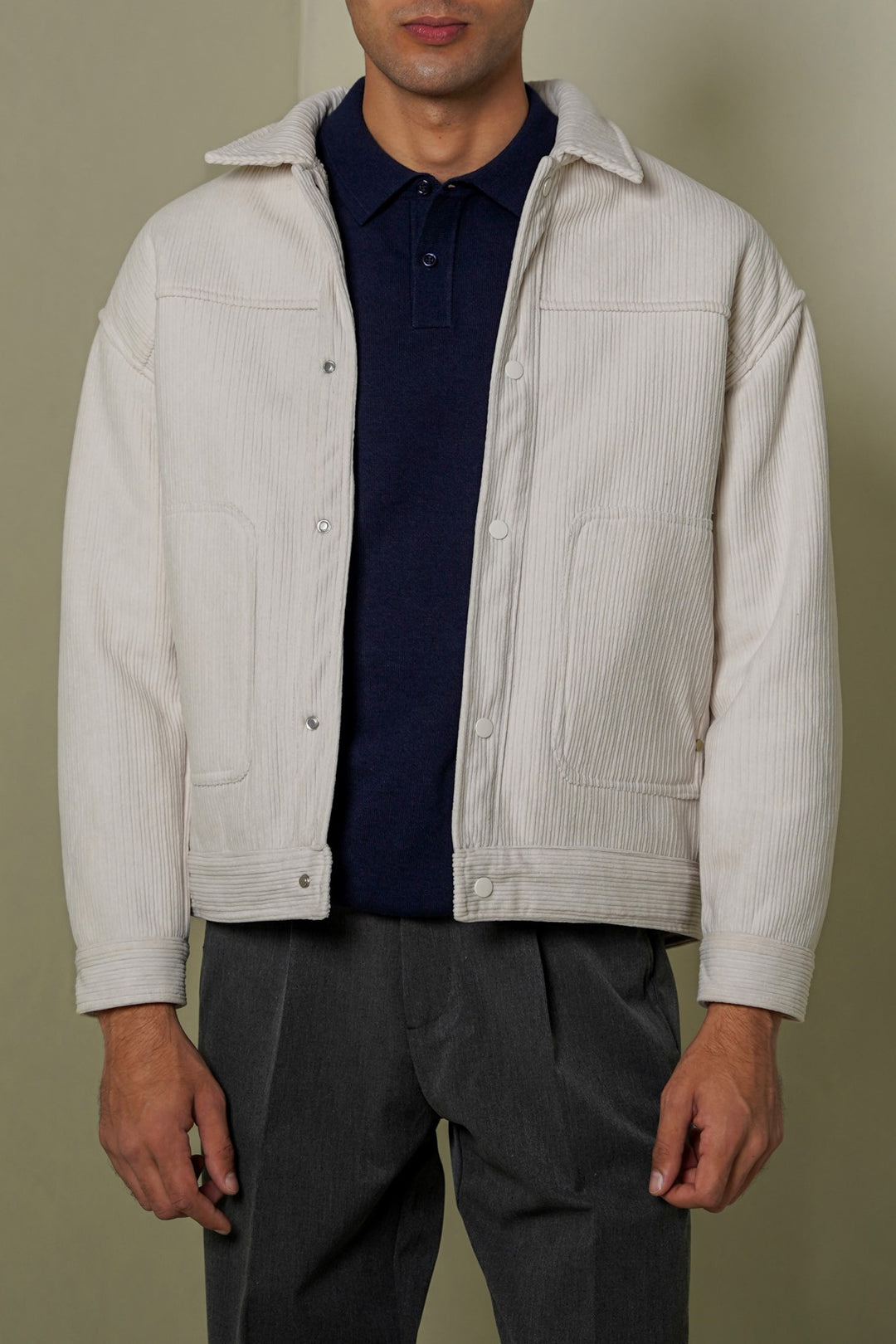 FUR-LINED CORDUROY JACKET