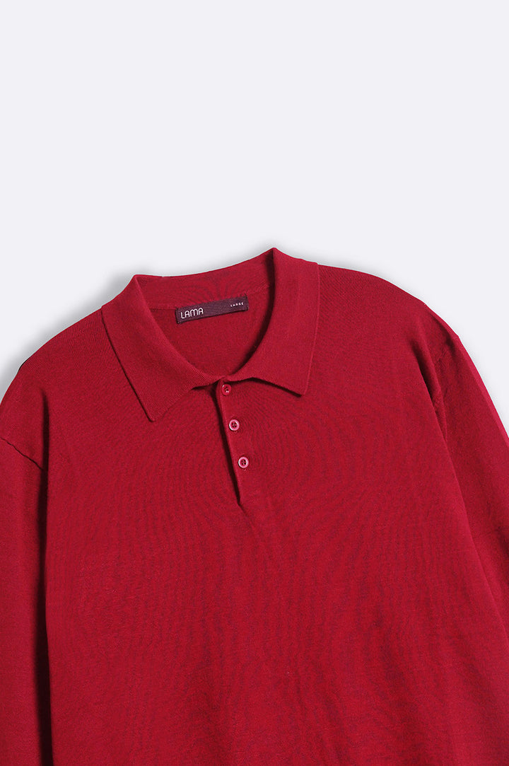 BURGUNDY SPUN BLEND POLO