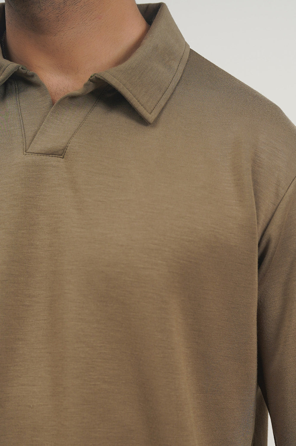 OLIVE LONG SLEEVE POLO