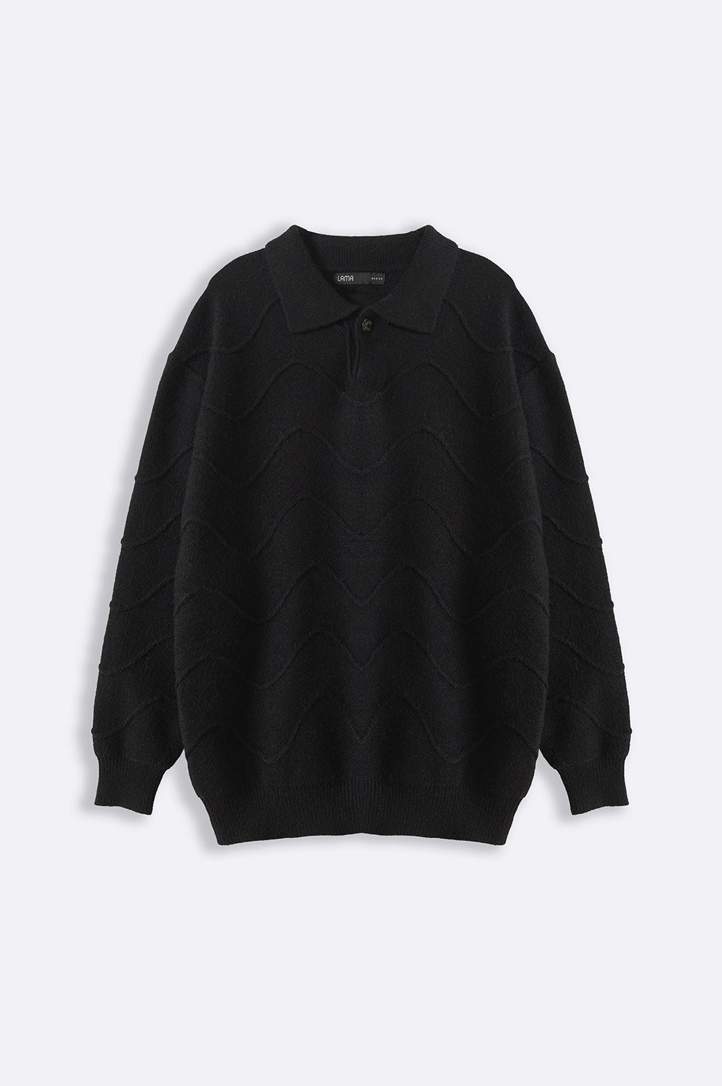 BLACK 70'S POLO SWEATER
