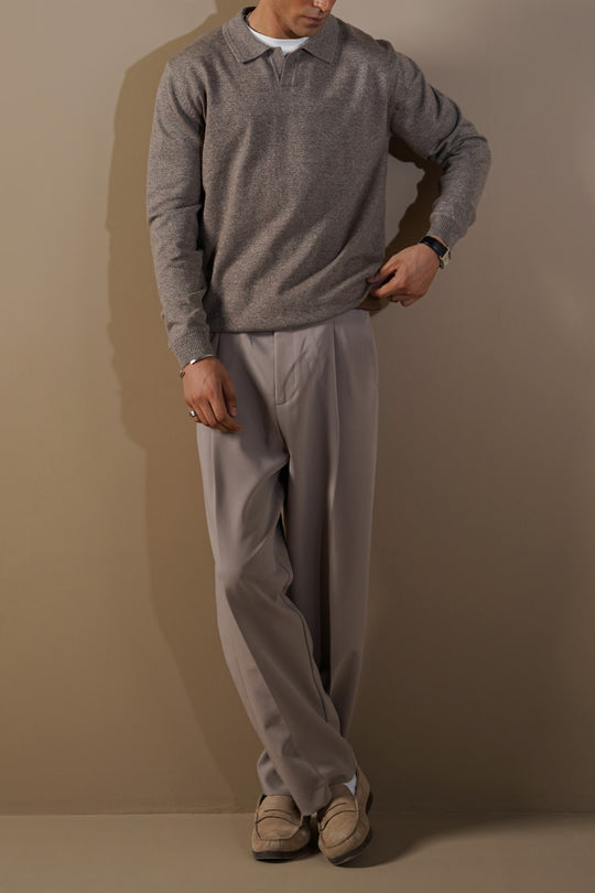 SOFT KNITTED POLO JUMPER