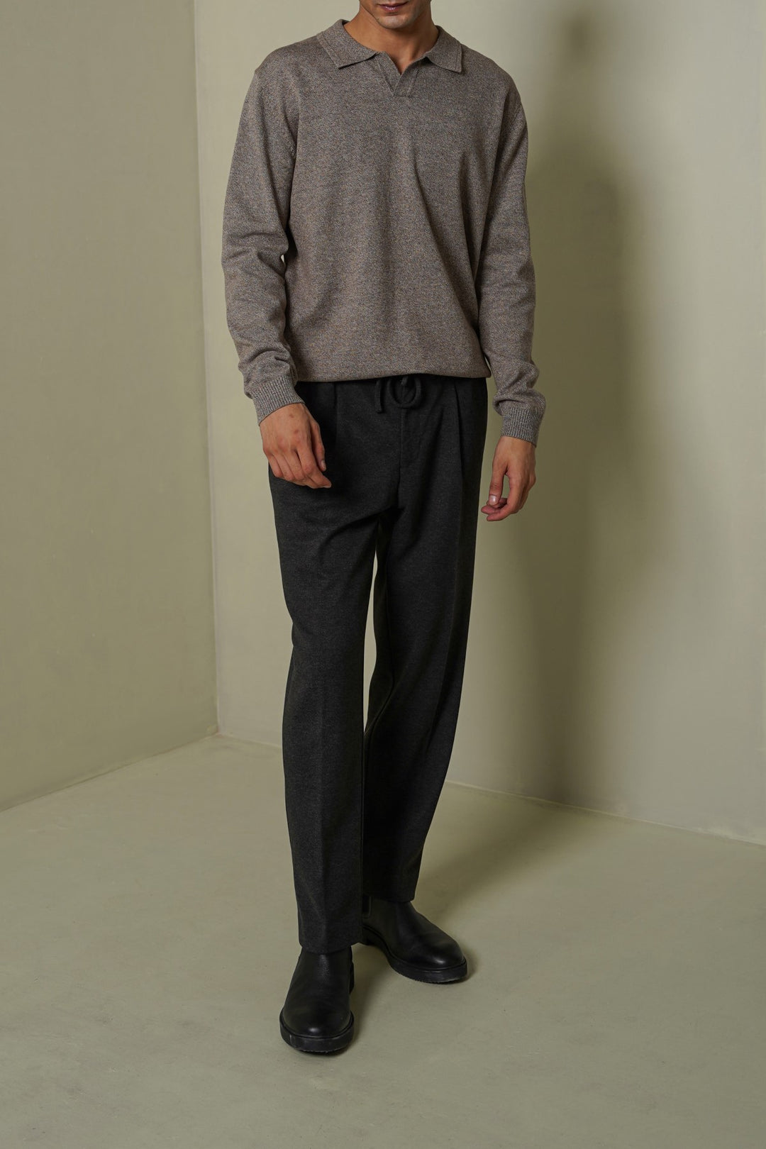 SOFT KNITTED POLO JUMPER