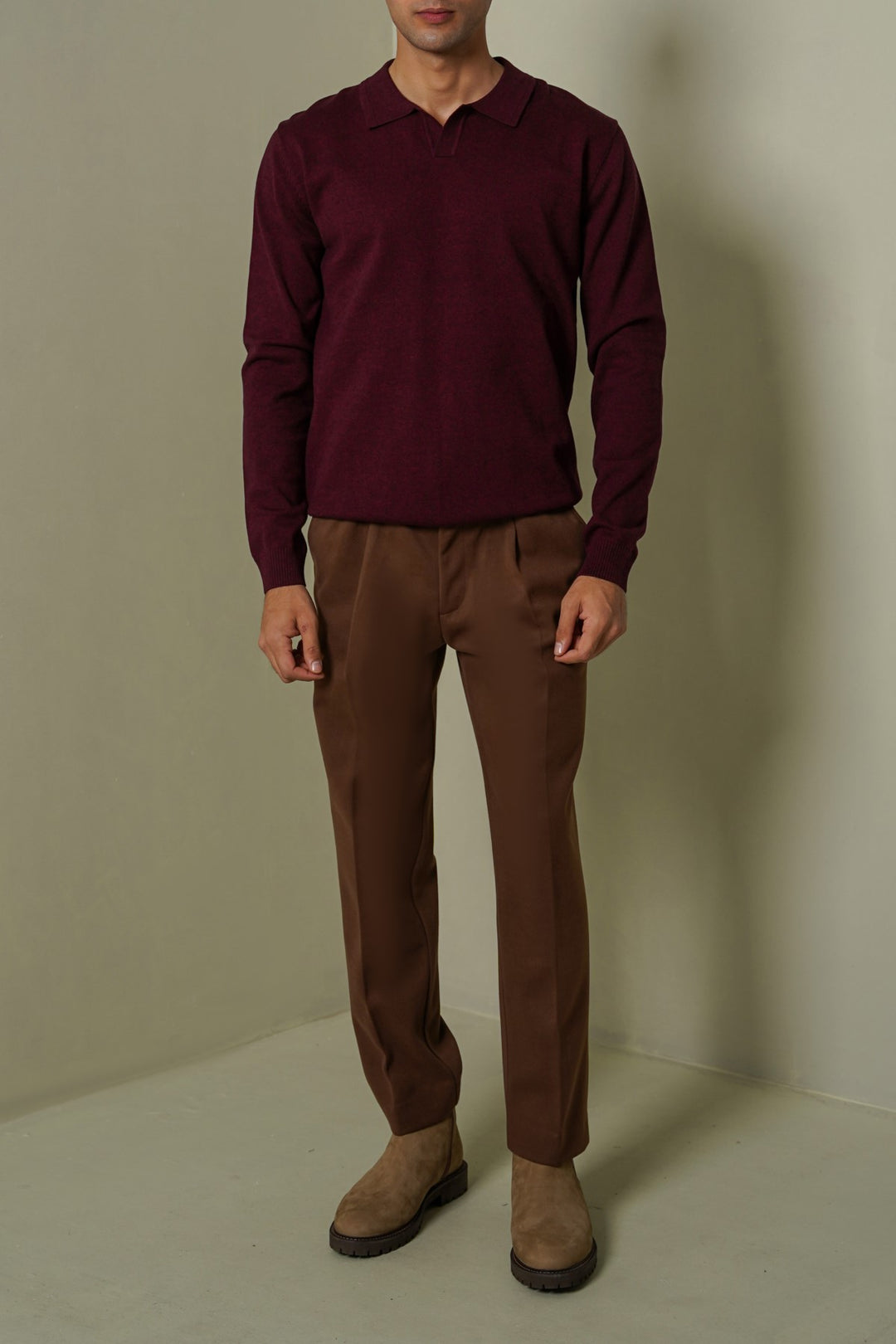 SOFT KNITTED POLO JUMPER