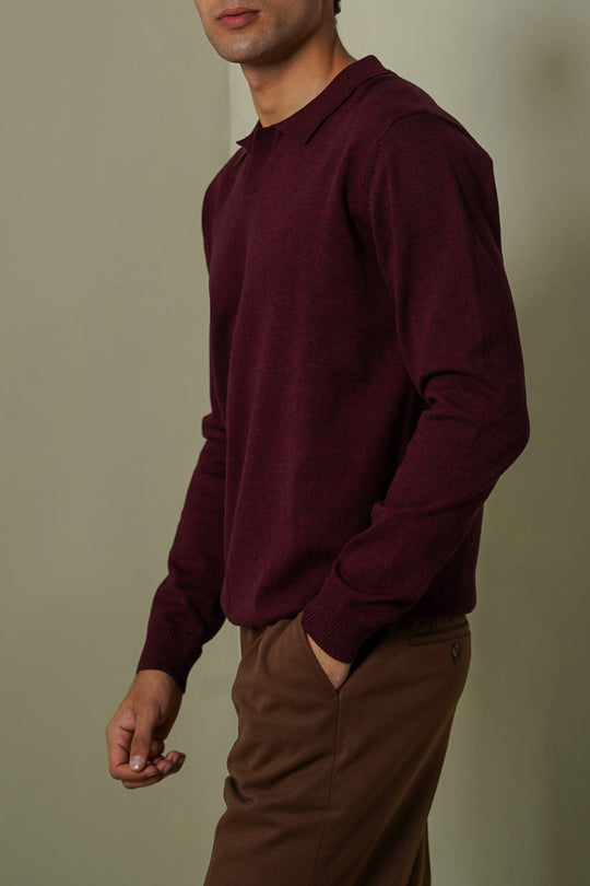 SOFT KNITTED POLO JUMPER
