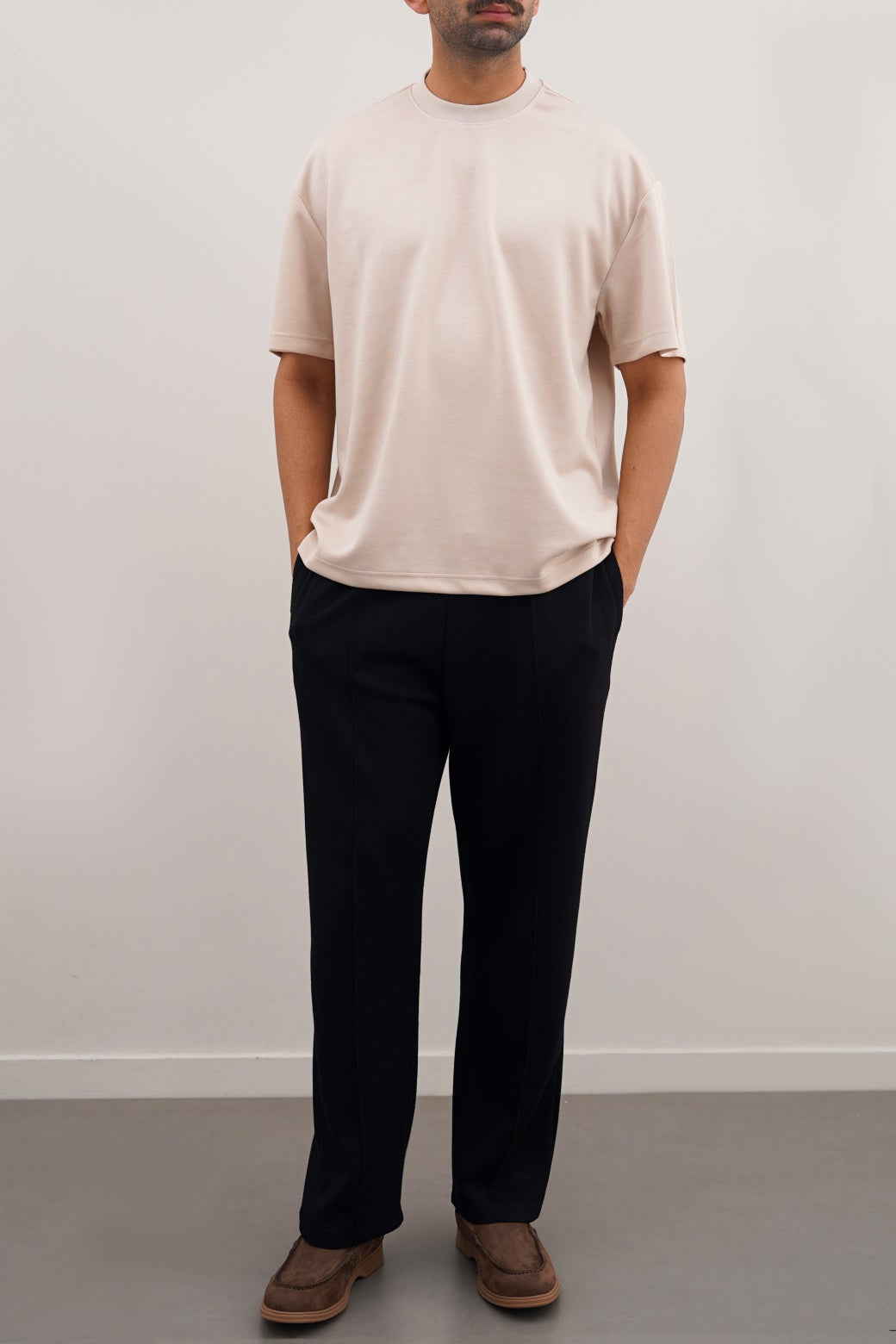 BEIGE SOFT SCUBA T-SHIRT