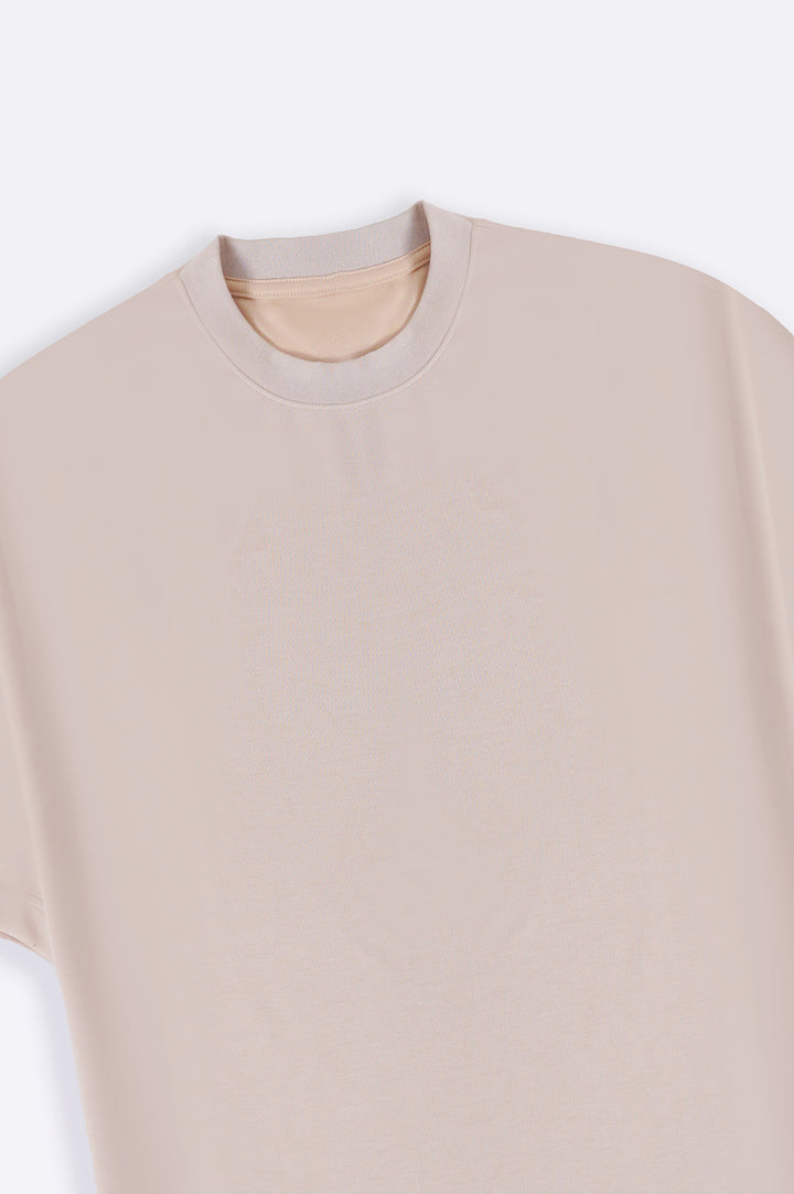 BEIGE SOFT SCUBA T-SHIRT