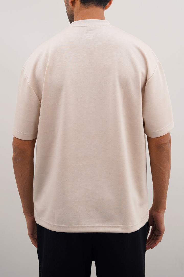 BEIGE SOFT SCUBA T-SHIRT