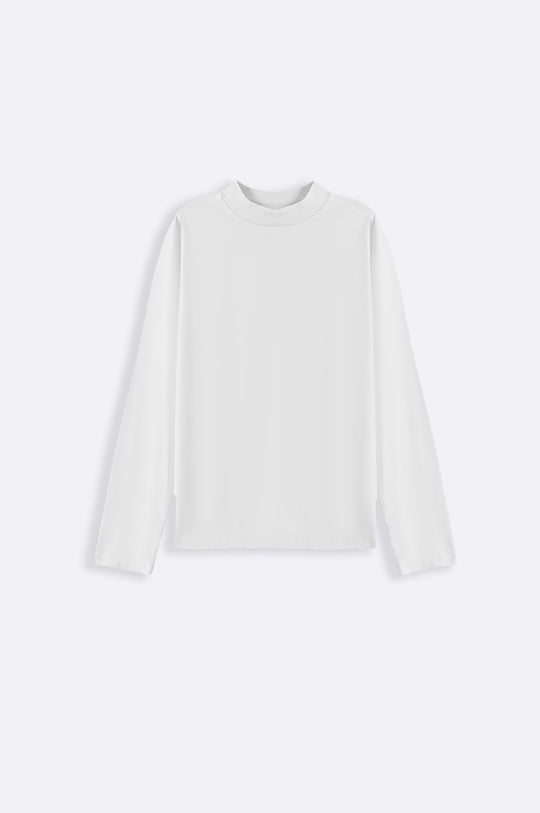 WHITE HIGH NECK T-SHIRT