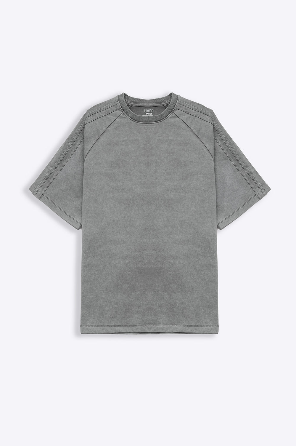 GREY RANGLAN ACID WASHED TEE