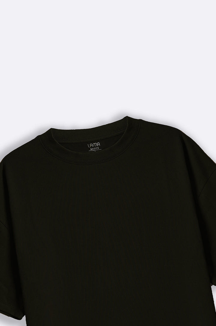 BLACK ALL-COTTON CREW TEE