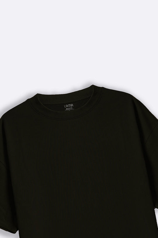BLACK ALL-COTTON CREW TEE
