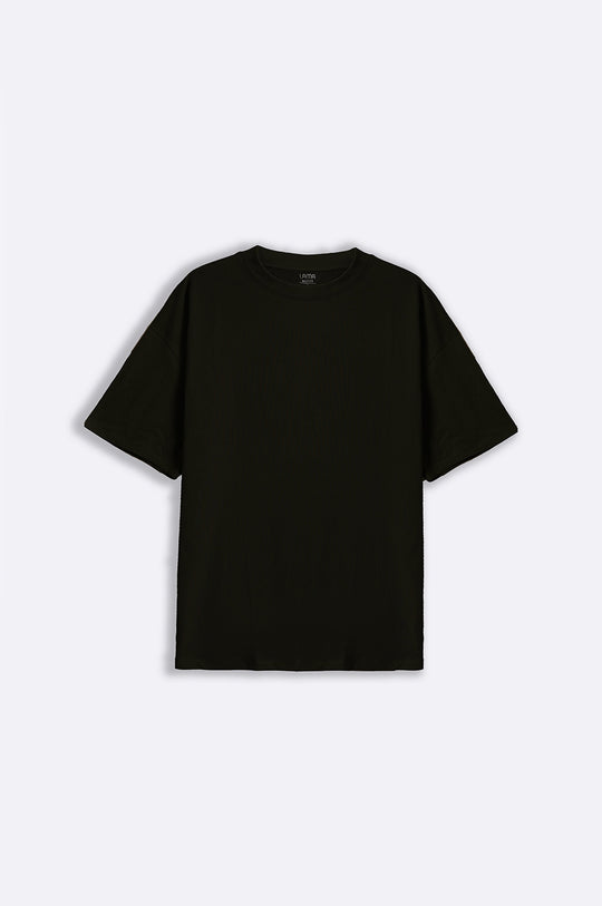 BLACK ALL-COTTON CREW TEE